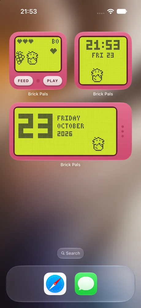 Brick Pals widgets on the home screen