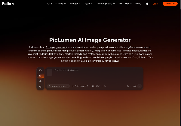 PicLumen AI Image Generator in Pollo AI's Creative Studio