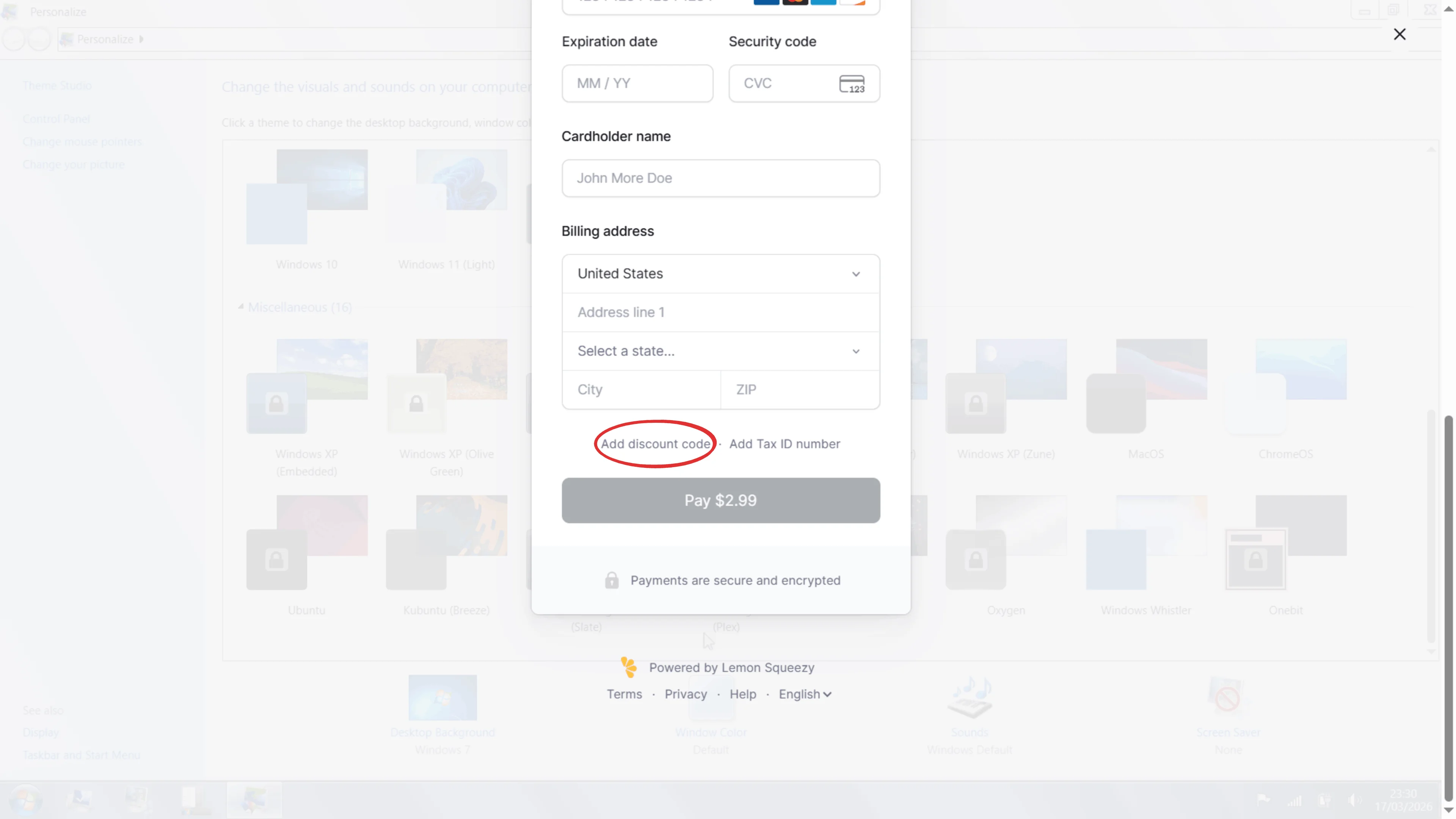 Add a discount code button